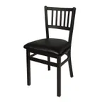 image of BFM Seating 2090C-SB GR2 Indoor Troy Side Chair with Slat Back, Black