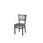 image of BFM Seating 2090CRCR-SB Indoor Troy Chair with Slat Back, Black
