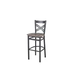 image of BFM Seating 2130BFHR-SB Akrin Criss Cross Back Barstool, Sand Black Finish, Steel Frame, Footrest