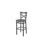 image of BFM Seating 2130BRCR-SB Akrin Back Barstool, Cross Back, Rustic Copper Relic Seat, Sand Black Steel Frame