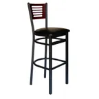 image of BFM Seating 2151B-SB GR1 Espy Barstool, Wood Back, Upholstered Seat, Sand Black Finish, Grade 1 Upholstery