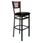 image of BFM Seating 2151B-SB GR4 Espy Barstool, Wood Back, Upholstered Seat, Sand Black Finish