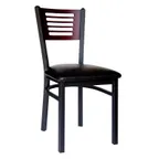 image of BFM Seating 2151C-SB GR1 Indoor Espy Side Chair with Wood Back, Black