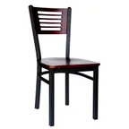 image of BFM Seating 2151C-SB W Indoor Espy Side Chair with Wood Back, Black