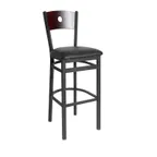 image of BFM Seating 2152B-SB GR4 Darby Barstool, Wood Back, Upholstered Seat, Sand Black Finish, Grade 4 Upholstery