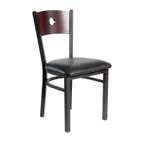 image of BFM Seating 2152C-SB GR1 Indoor Darby Side Chair with Wood Back, Black