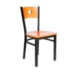 image of BFM Seating 2152C-SB W Indoor Darby Side Chair with Wood Back, Black