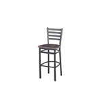 image of BFM Seating 2160BRCR-SB Lima Barstool, Ladder Back, Rustic Copper Relic Seat, Sand Black Steel Frame