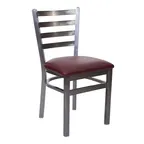image of BFM Seating 2160C-CL GR2 Indoor Lima Side Chair with Ladder Back