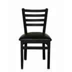 image of BFM Seating 2160C-SB GR3 Indoor Lima Side Chair with Ladder Back, Black