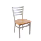image of BFM Seating 2160C-SM GR1 Indoor Lima Side Chair with Ladder Back