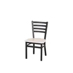 image of BFM Seating 2160CAWR-SB Indoor Lima Chair with Ladder Back, Black