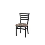 image of BFM Seating 2160CFHR-SB Indoor Lima Chair with Ladder Back, Black