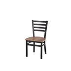 image of BFM Seating 2160CKPR-SB Indoor Lima Chair with Ladder Back, Black