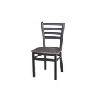 image of BFM Seating 2160CRCR-SB Indoor Lima Chair with Ladder Back, Black