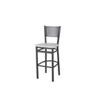 image of BFM Seating 2161BAWR-SB Polk Barstool, Perforated Metal Back, Antique Wash Relic Seat, Sand Black Steel Frame