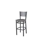 image of BFM Seating 2161BCSR-SB Polk Barstool, Perforated Back, Chestnut Relic Seat, Steel Frame, Sand Black Finish