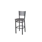 image of BFM Seating 2161BRCR-SB Polk Barstool, Perforated Back, Rustic Copper Relic Seat, Sand Black Steel Frame