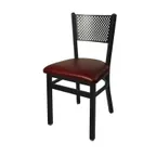 image of BFM Seating 2161C-SB GR3 Indoor Polk Side Chair, Black