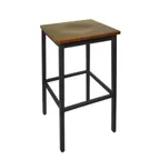 image of BFM Seating 2510B-SB ASH Trent Bistro Backless Barstool, Autumn Ash Wood, Sand Black Metal Frame