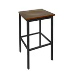 image of BFM Seating 2510B-SB W Trent Bistro Backless Barstool, Wood Seat, Sand Black Finish, Square Metal Frame