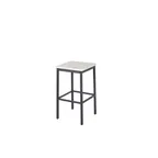 image of BFM Seating 2510BAWR-SB Trent Backless Barstool, Antique Wash Relic Metal Seat, Footrest, Square Steel Frame with Sand Black Finish