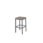 image of BFM Seating 2510BKPR-SB Trent Backless Barstool, Knotty Pine Seat, Sand Black Steel Frame