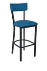 image of BFM Seating 4301BCOM-SB Bristol Armless Barstool with Upholstered Grid Back and Footrest