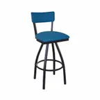 image of BFM Seating 4301SG3-SB Bristol Armless Swivel Barstool, Upholstered Seat & Back, Steel Frame, Sand Black Finish