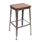 image of BFM Seating JS200BGR4-CL Lincoln Backless Barstool, Upholstered Seat, Footrest, Welded Steel Frame