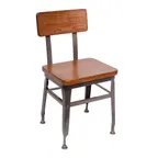 image of BFM Seating JS22CASH-CL Indoor Lincoln Side Chair with Autumn Ash Wood Seat & Back