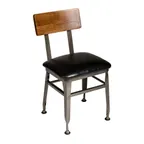 image of BFM Seating JS22CGR4-AACL Indoor Lincoln Side Chair with Wood Back and Upholstered Seat