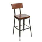 image of BFM Seating JS22HASH-AACL Lincoln Counter Height Barstool, Autumn Ash Wood Back & Seat, Welded Steel Frame
