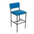 image of BFM Seating JS33BMCOM-COMSB Meghan Armless Upholstered Barstool, Grid Back, Steel Frame, Sand Black Finish