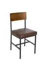 image of BFM Seating JS33CBXG4-AASB Indoor Memphis Side Chair with Wood Back, Black