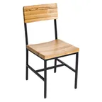 image of BFM Seating JS33CNTW-RU Indoor Memphis Side Chair with Natural Ash Wood Back & Seat