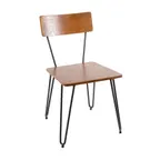 image of BFM Seating JS44CASH-AASB Indoor Nv Side Chair with Autumn Ash Wood Seat & Back, Black