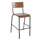 image of BFM Seating JS55BASH-AASB Nash Barstool, Ash Wood Veneer, Bent Plywood, Steel Frame, Sand Black Finish