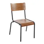 image of BFM Seating JS55CASH-AASB Indoor Nash Side Chair with Ash Wood Veneer Over Bent Plywood Seat & Back, Black
