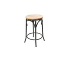 image of BFM Seating JS800BCOM-RU Henry Backless Barstool, Upholstered Seat, Rustic Finish, Footring