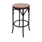 image of BFM Seating JS800BGR4-SB Henry Backless Barstool, Upholstered Seat, Sand Black Finish, Grade 4 Upholstery