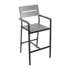 image of BFM Seating PH201BGRTK-BL Aluminum Seaside Barstool, Black