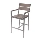 image of BFM Seating PH201BGRTK-SG Aluminum Seaside Barstool