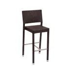 image of BFM Seating PH500BJV Aluminum Monterey Barstool with Synthetic Wicker Back & Seat
