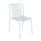 image of BFM Seating PHKWSC-WH Key West Stacking Side Chair, Vertical Slat Design