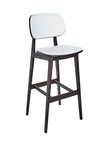 image of BFM Seating ZWB22DWRCOM-COMDW Emma Barstool, Upholstered Back & Seat, Dark Walnut Wood Frame