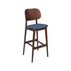 image of BFM Seating ZWB22DWRG2-DW Emma Barstool, Wood Back, Dark Walnut Finish, Grade 2 Upholstered Seat