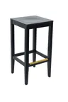 image of BFM Seating ZWB680BL W Stockton Backless Barstool, Wood Seat, Footrest, Black Wood Finish