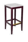 image of BFM Seating ZWB680DM R Stockton Backless Barstool, Mahogany Frame, Relic Seat, Footrest