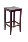 image of BFM Seating ZWB680DM W Stockton Backless Barstool, Wood Seat, Footrest, Mahogany Finish